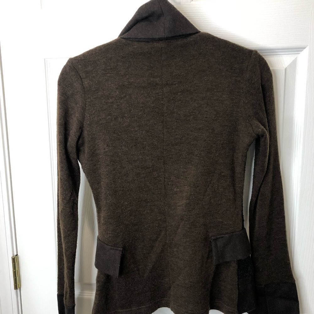 Lucy Paris brown long sleeve wool blend button front jacket, size small - Picture 12 of 14